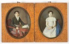 Mlle E. Braulle „Married couple van Merlen from Strasbourg“, two fine miniatures