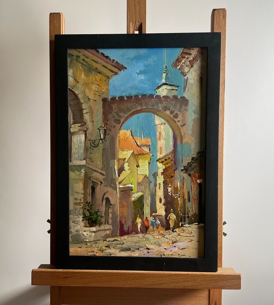 Oil Painting Old Street Of The City Y. Suprunchuk Original Landscape nAAA4178