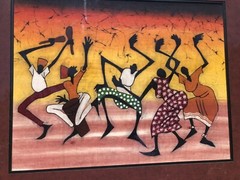 Stunning Original The Sindimba African Dance Painting 27”X 32 1/2” RARE