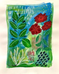 Original Abstract Floral Art 14×11 Paper Vibrant Modern Expressionist Painting