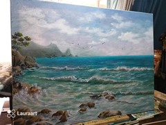 Art 24″/18″Crimea . Original oil painting ,Stretched canvas. Seascape, Landscape