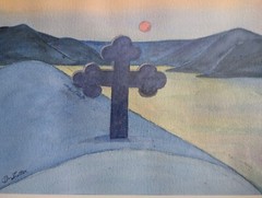 Original Watercolor Painting Signed Dianne Sutter 42x31cm Framed Spiritual Art