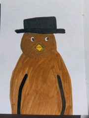 Bird In Hat Original Hand Painted Painting 8×10 Homedecor Modern Art Signed