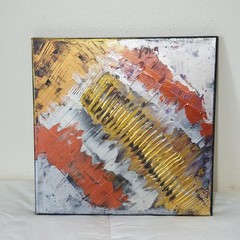 Original Abstract Acrylic Painting (See Video) On Canvas Gold Copper 12×12