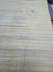 VTG Homemade Folk Window Shade Painting 44”x32” Butterfly Yellow, 1 Of A Kind