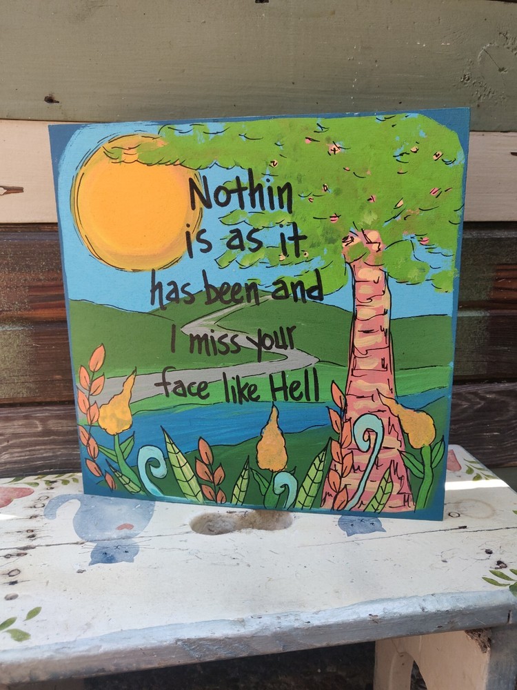 The Head and The Heart Song Lyric Painting 10 x 10″ wood, Rivers and Roads Sign