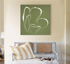 Succulent in Green 30×30 Original Abstract Art Acrylic Painting Large Canvas