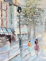 Framed Oil on Canvas Painting Paris Street Scene Signed Christo 19.5″ x 15.5″