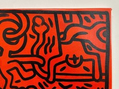 Keith Haring Painting on Canvas Signed – RED MAZE