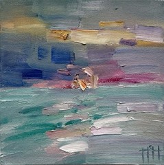 Lake No. 27 6×6 Original Oil Painting Impressionist Landscape Wall Decor