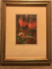 Vintage Framed Floral Oil Painting by Noted Artist Howard Karmel