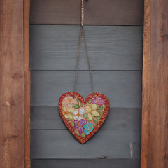 Heart 3D Original Deco Panel Gift for Her, Volumetric Painting Wall Art Handmade