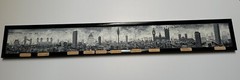 VINTAGE CITYSCAPE PAINTING TOWER OF LONDON SHELL OIL BUILDING HISTORIC PANORAMIC