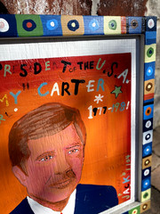 Jimmy Carter painting by Jack Poppitz „House of Blues“ 22×22 inches