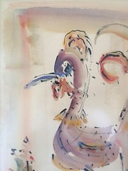 Pink Flamingo? Bird Watercolor by Jo Birdsey Lindberg BERMUDA WC ORIGINAL SIGNED