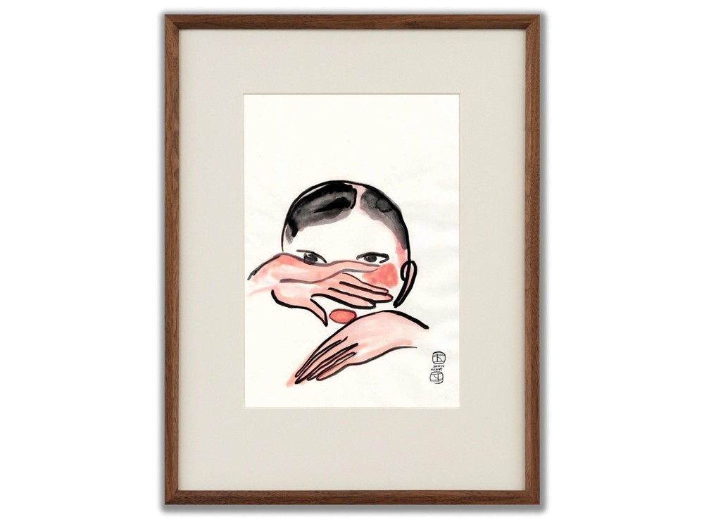 Sanyu Style Nude Female Chinese French ink drawing art deco Chang Yu 常玉 erotic