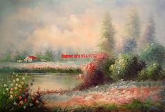 24×36″ (61x92cm)100% hand painted oil flat,Landscape/Mountain/Forest/Lake/Villa