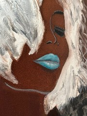 Luxury Modern black Female Portrait Oil Painting canva Fashion Modern Art 20″х16