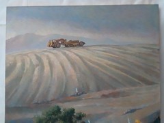 Original Watercolor on Canvas Signed Don Trout Santa Clarita New Development