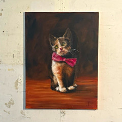 Original Oil Painting – „Lulu“ Cat by Joseph „Joey“ Camardella -23″ x 18″ Signed