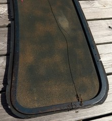 OOAK Folk Art Painting Mounted In Original 1928 Dodge Wayfarer Windshield Frame