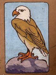 Vintage Bald Eagle Watercolor Gouache Tempera Original Unsigned Painting