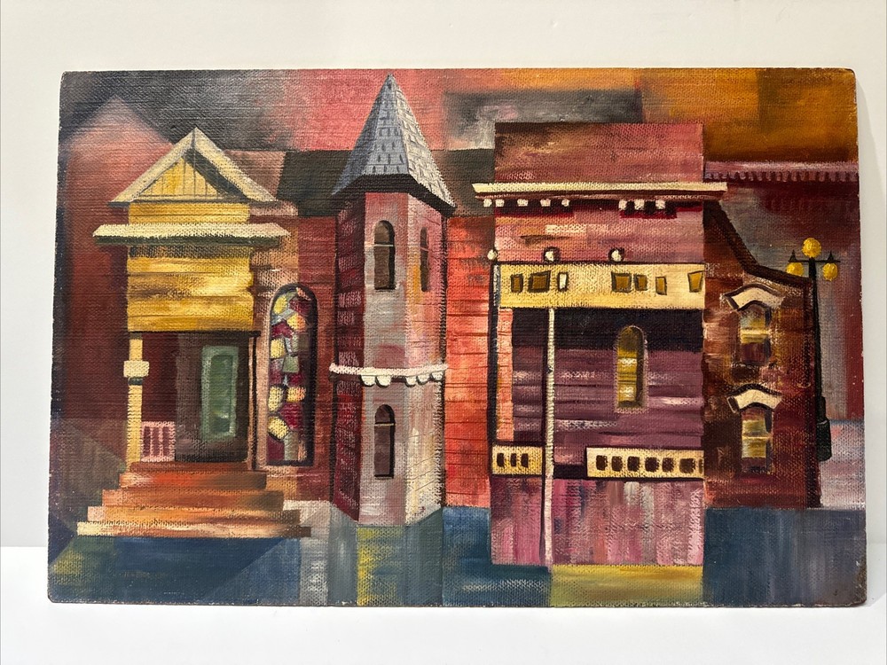 Mid Century Painting Architecture American Regionalism Historic Modernism House