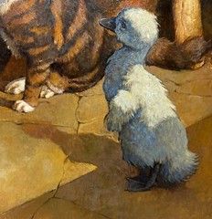 Original TROY HOWELL ‚Ugly Duckling‘ CAT Chicken Duck BOOK Illustration PAINTING