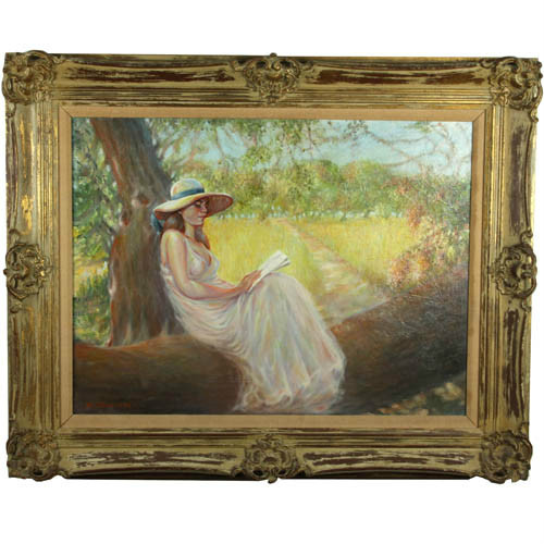 „Quiet Moment“ BY Anthony Sidoni 1998 Signed Oil on Canvas 33 1/4″x41 1/2″