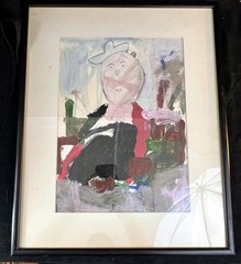 Surrealist Funky Portrait of Kip Art Painting Original by Lary Araujo Artist ’92