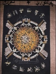 StampedEGYPTIAN PAINTING ON PAPYRUS paper scroll Glowisnthedark! Framable Egypt