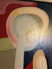 Vintage Modernist Biomorphic Painting Abstract Expressionism Hartford CT Folk