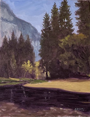 RARE Vintage Fred Choate Idaho Mountains Forest & River Original Oil Painting