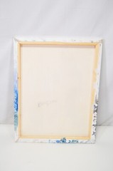 Blakely Bering Original Signed Abstract Oil Painting 20×16 White Blue Black