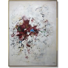Large Abstract Expressionism Original Textured Black and White Art 63.8″x47.4″