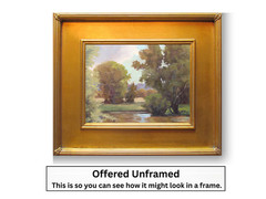Jeff Love Original Oil Painting Art Peaceful Pastoral Tonal River Tree Landscape