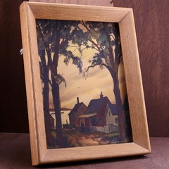 Pair of Original John Cuthbert Hare Harbor Watercolors Signed Cape Cod Art