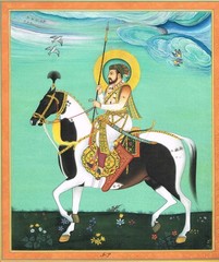 Mughal miniature painting Of Mughal Shah Jahan on Horseback Art 10X13 Inches