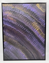 Original Abstract Acrylic Painting „Gossip“ Aemon Brown 2007 Purple Gold Canvas