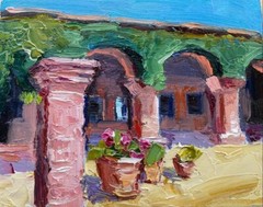 Original oil painting Old town wall art California landscape Hand painted 5 x 7