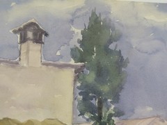 Painting In Watercolor View Of Country Signed Pancaldi Painter Of Modena P0