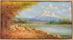 OSWALDO MONCAYO (1923-1984) Miniature Painting – Chimborazo (Volcano)