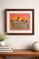 Peach Still Life Painting 11×14 Original Acrylic Canvas Basket of Peaches.