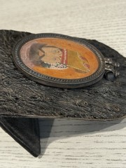 19th Century Miniature Painting Of Maharaja In Sterling Pendant