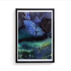 Original Watercolor Painting Space Wall Art Night Painting