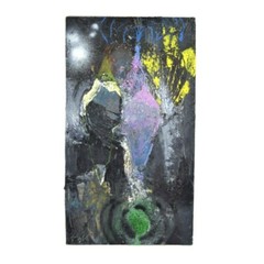 Vintage Mid-Century Modern Abstract Oil Painting Impasto on Plywood