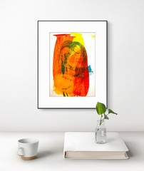 Original Abstract Expressionism 5X7 Color Paperful Study Handmade Signed 10