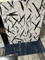 Abstract Black and Gray Acrylic Painting on Canvas, Medium Size, Unframed