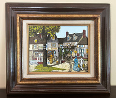 1985 – Signed H. Hargrove – General Store/Coach-Stop Serigraph on Canvas -Framed