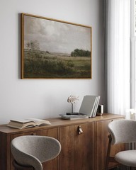 Elegant Vintage Landscape Framed Wall Art, 24×36 Inch Canvas for Home Decor